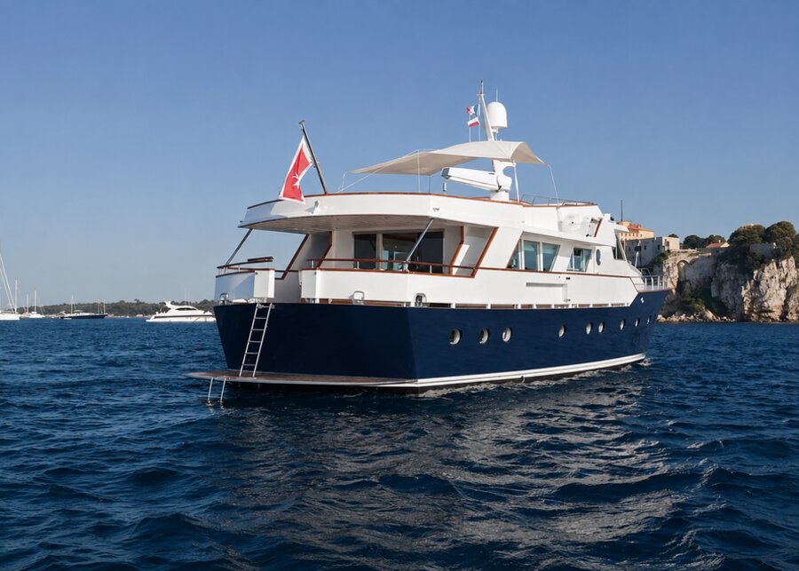 DUNE motor yacht at anchor